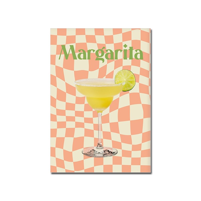 Vintage Cocktail Bar Canvas Posters checker checkered