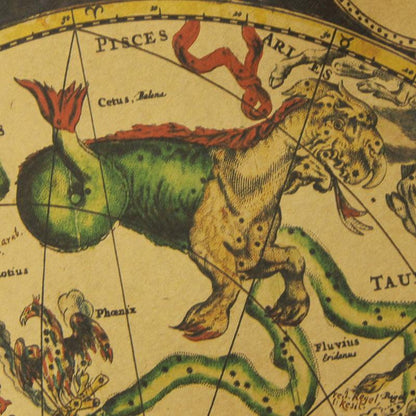 Retro Zodiac Constellation Map Poster earth map retro SUB CATEGORY_Posters vintage
