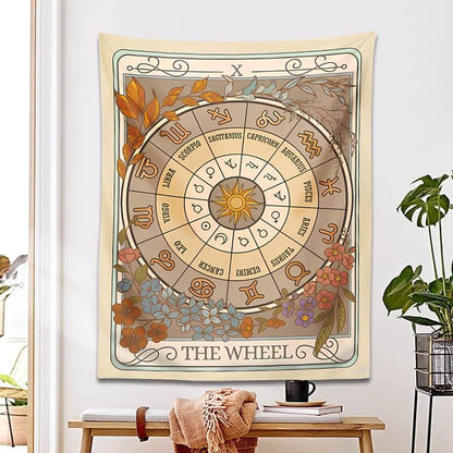 The Zodiac Wheel Tarot Tapestry