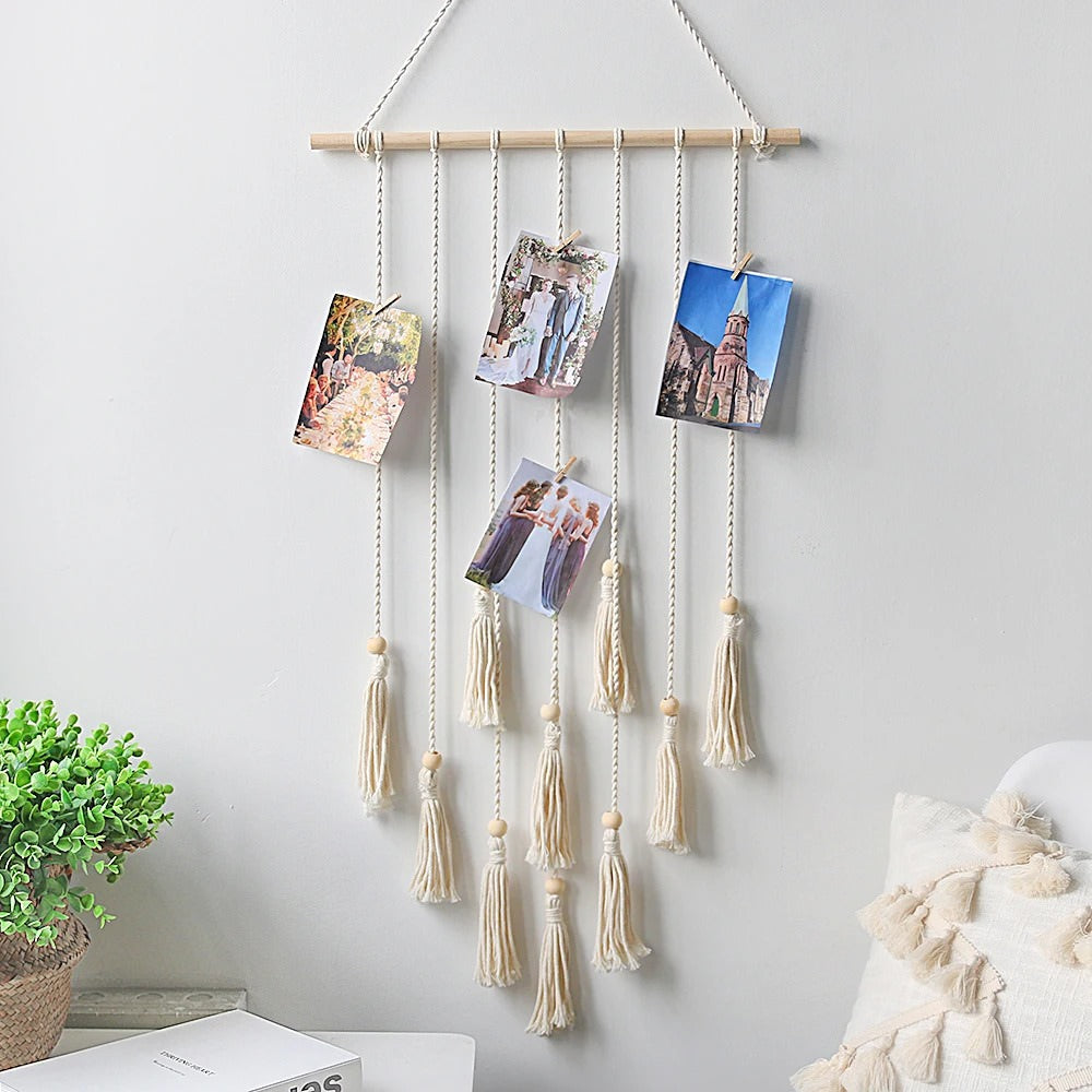 Macrame Wall Hanging Photo Display AESTHETIC_Boho macrame hanging macrame tapestry SUB CATEGORY_Wall Decor