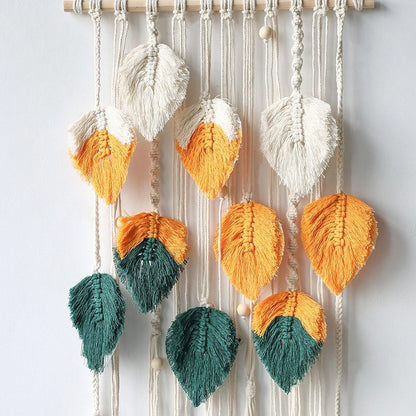 Boho Aesthetic Macrame Leaves Wall Hanging AESTHETIC_Boho macrame hanging SUB CATEGORY_Wall Decor