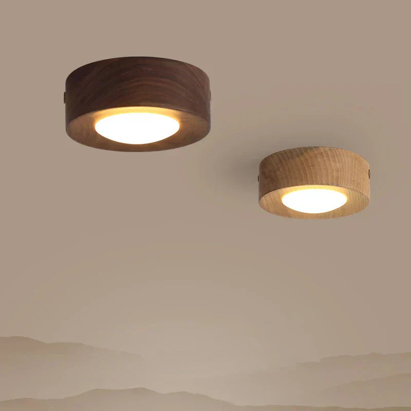 Walnut Wood LED Ceiling Light