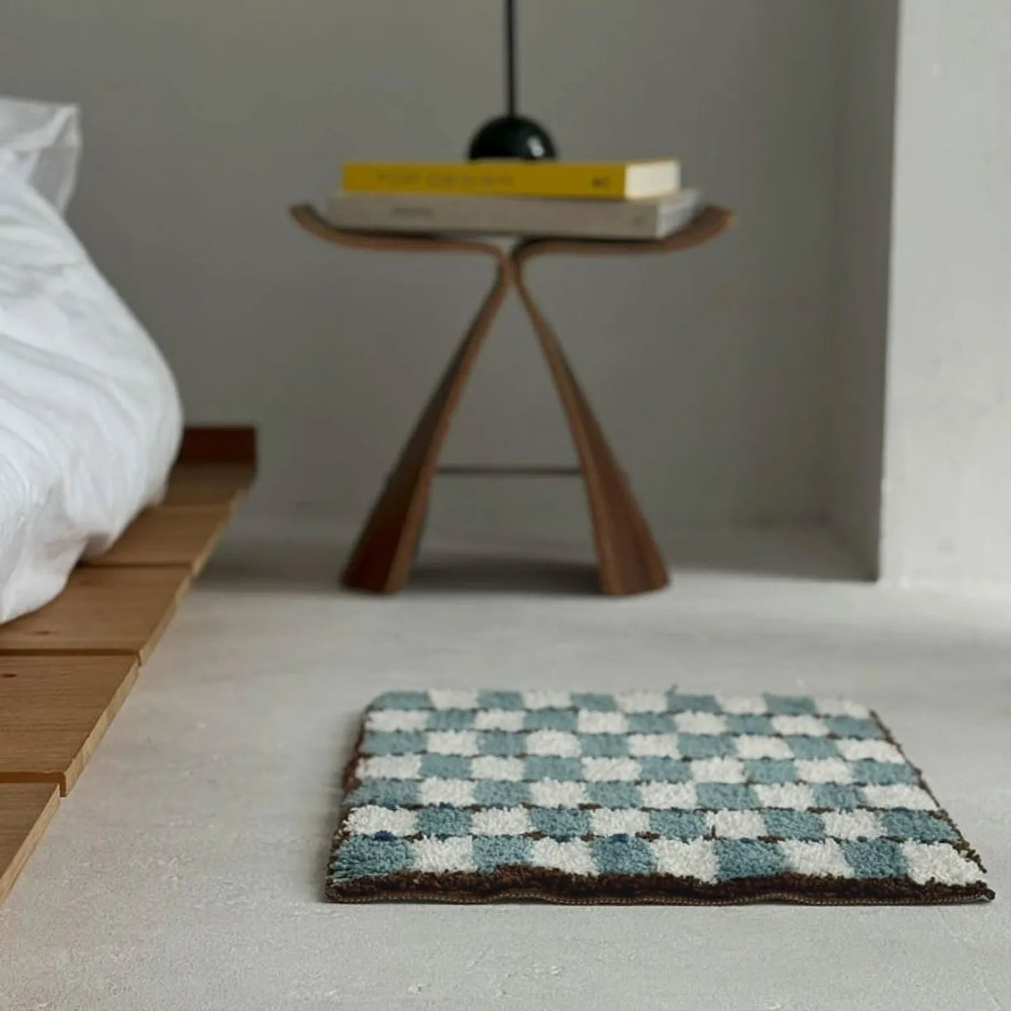 Wavy Checkerboard Plush Accent Rug