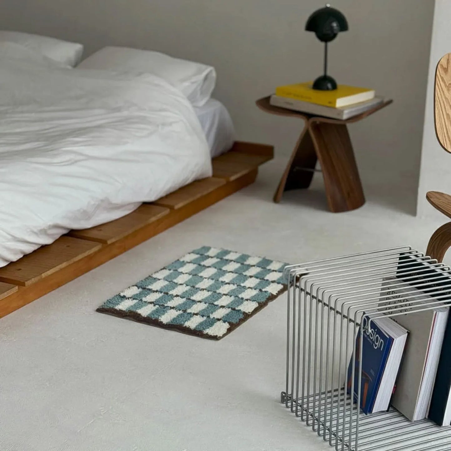 Wavy Checkerboard Plush Accent Rug