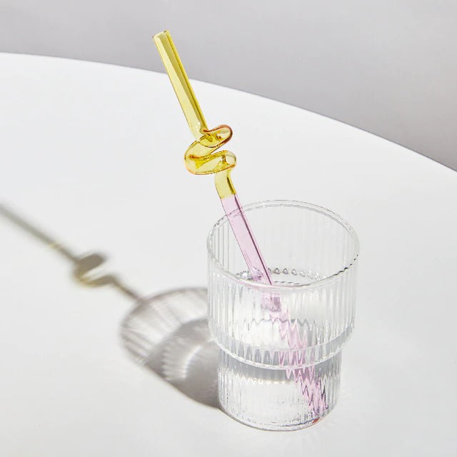 Pastel Glass Wavy Straws SUB CATEGORY_Desk Accessories