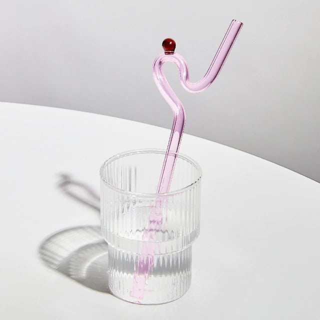 Pastel Glass Wavy Straws SUB CATEGORY_Desk Accessories