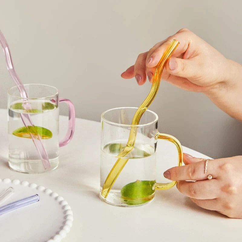 Pastel Glass Wavy Straws SUB CATEGORY_Desk Accessories