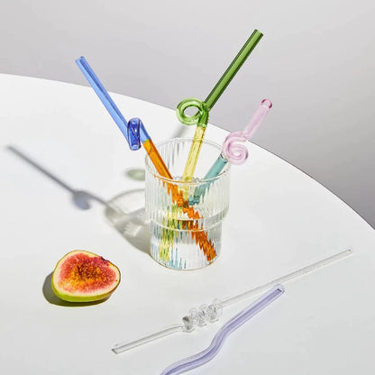 Pastel Glass Wavy Straws SUB CATEGORY_Desk Accessories