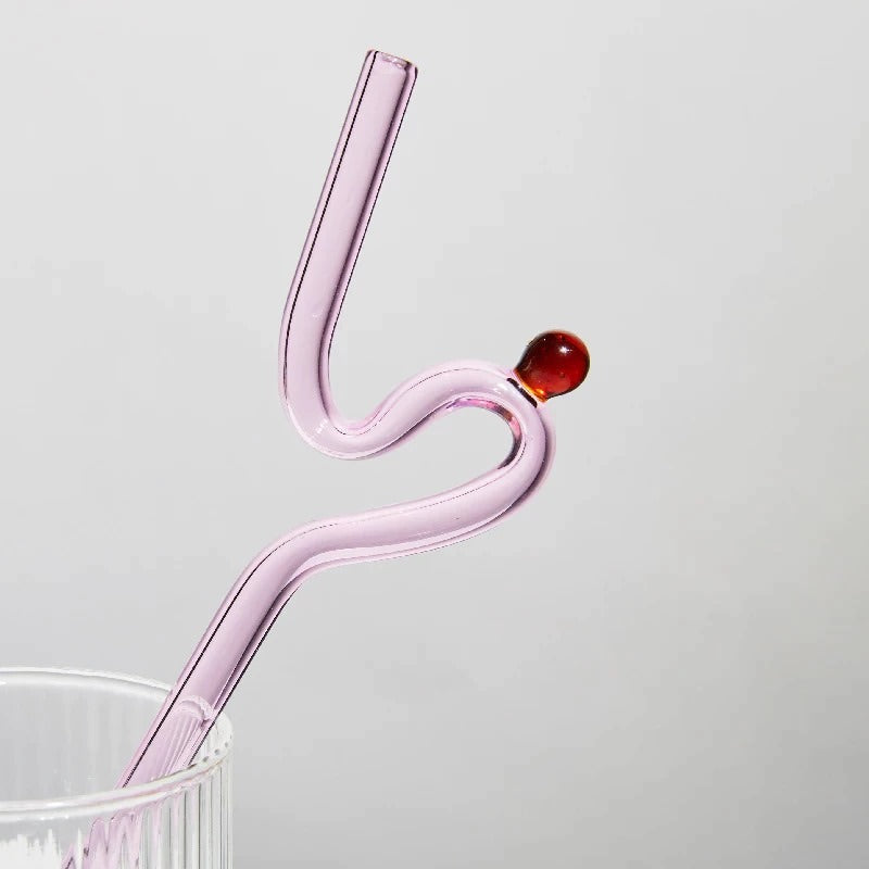 Pastel Glass Wavy Straws SUB CATEGORY_Desk Accessories