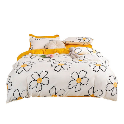 Daisy Smiley Bedding Set bed sheet bedsheets chamomile cute flower daisy flower floral flower flowers smile flower SUB CATEGORY_Bedding Sets