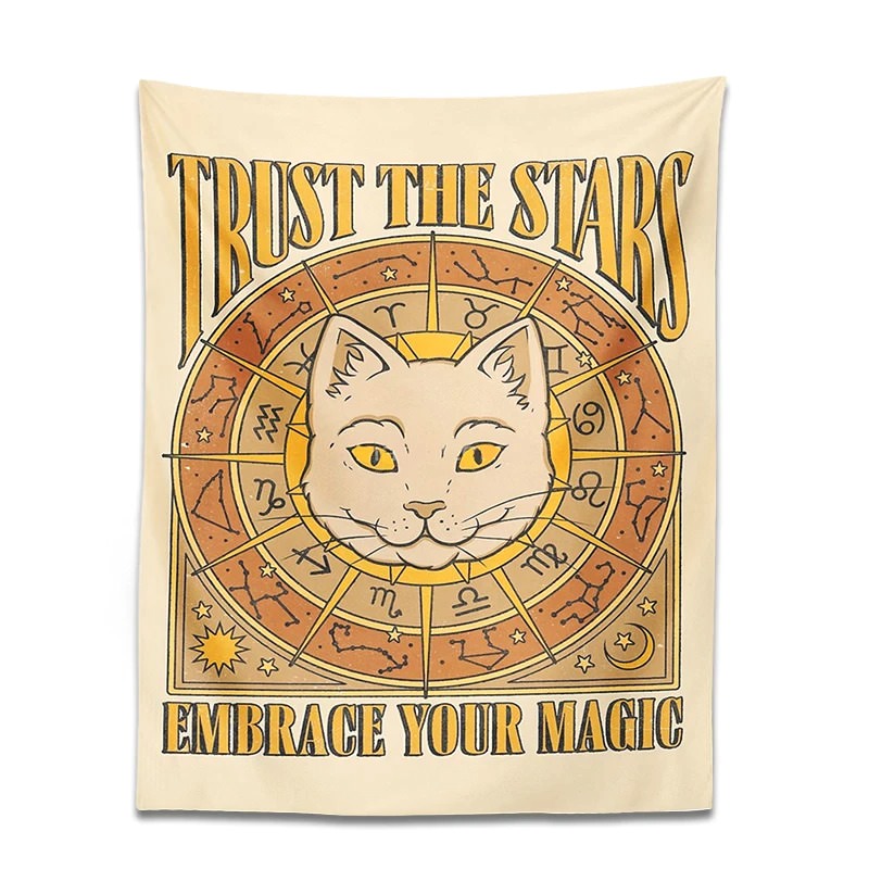 Trust The Stars Cat Tapestry cats mystery tarot witchy