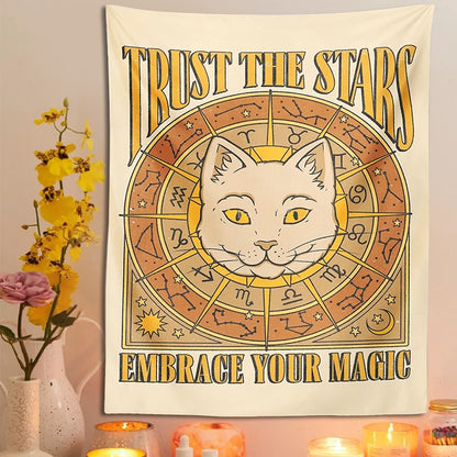 Trust The Stars Cat Tapestry cats mystery tarot witchy