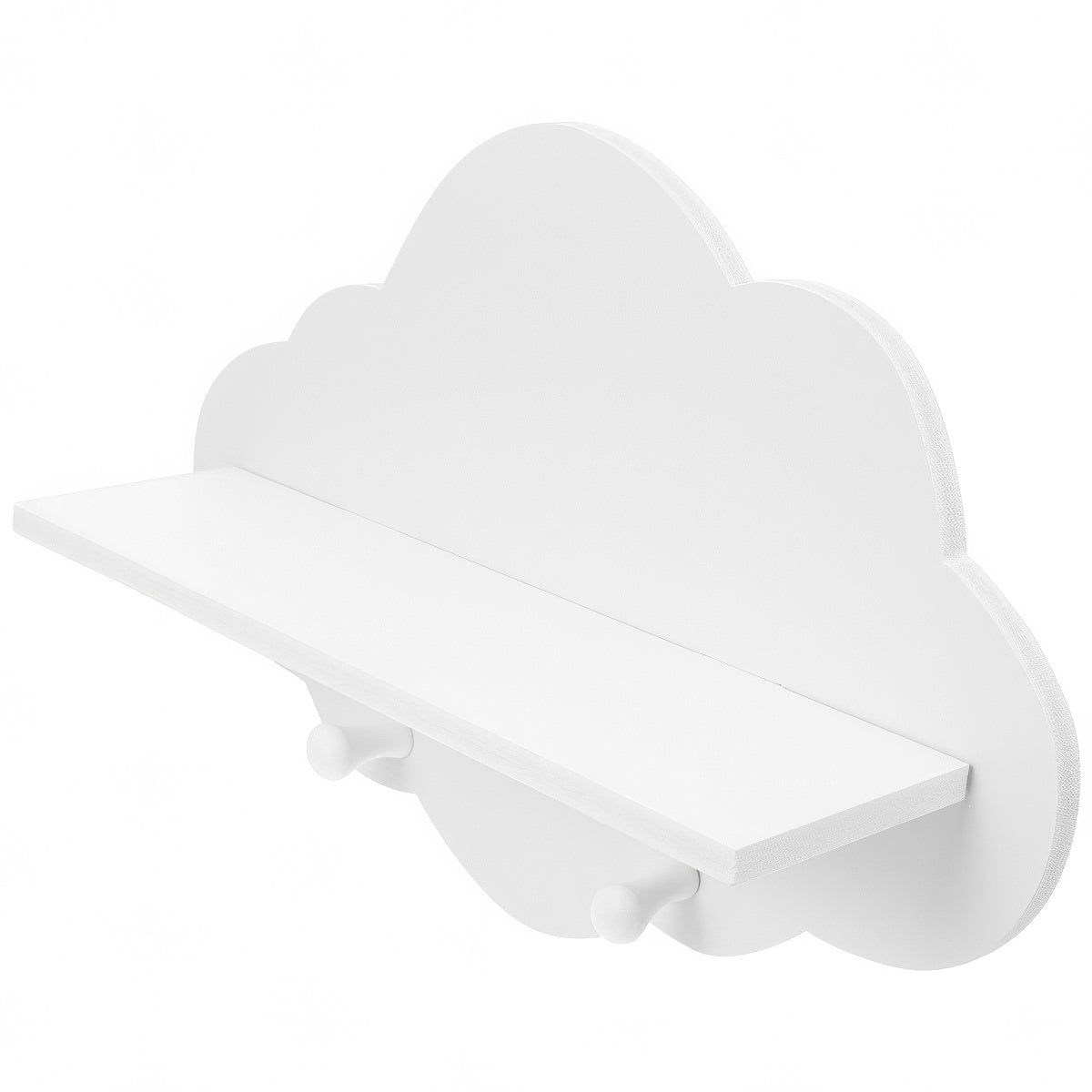 White Cloud Wall Shelf with Hooks