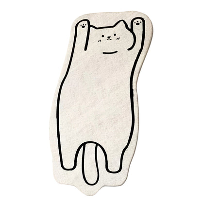 Simple Kawaii Cat Accent Bedside Rug