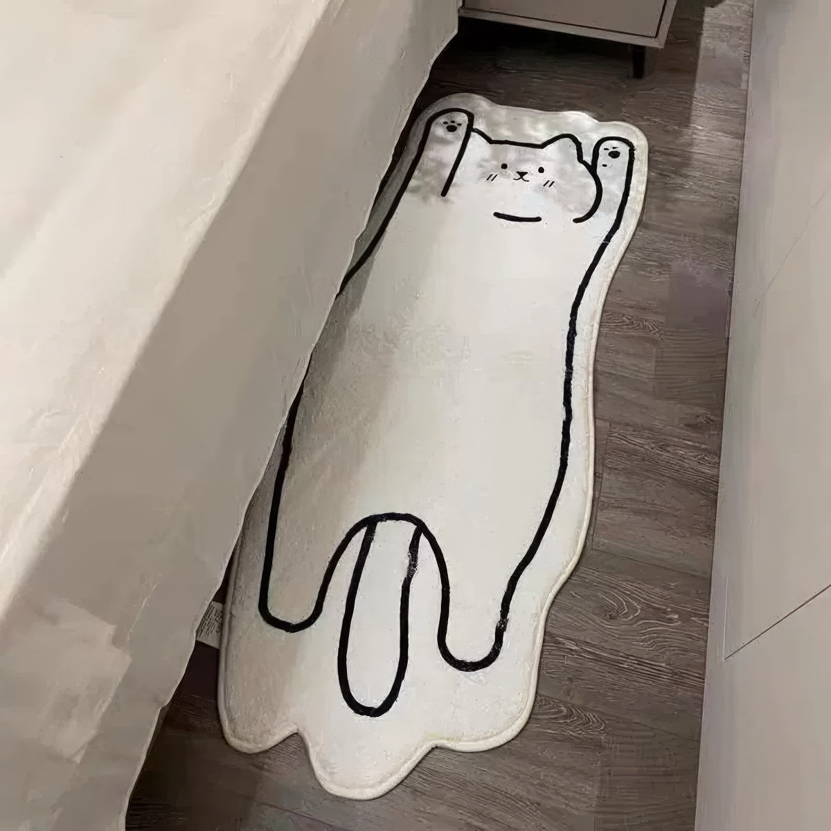 Simple Kawaii Cat Accent Bedside Rug