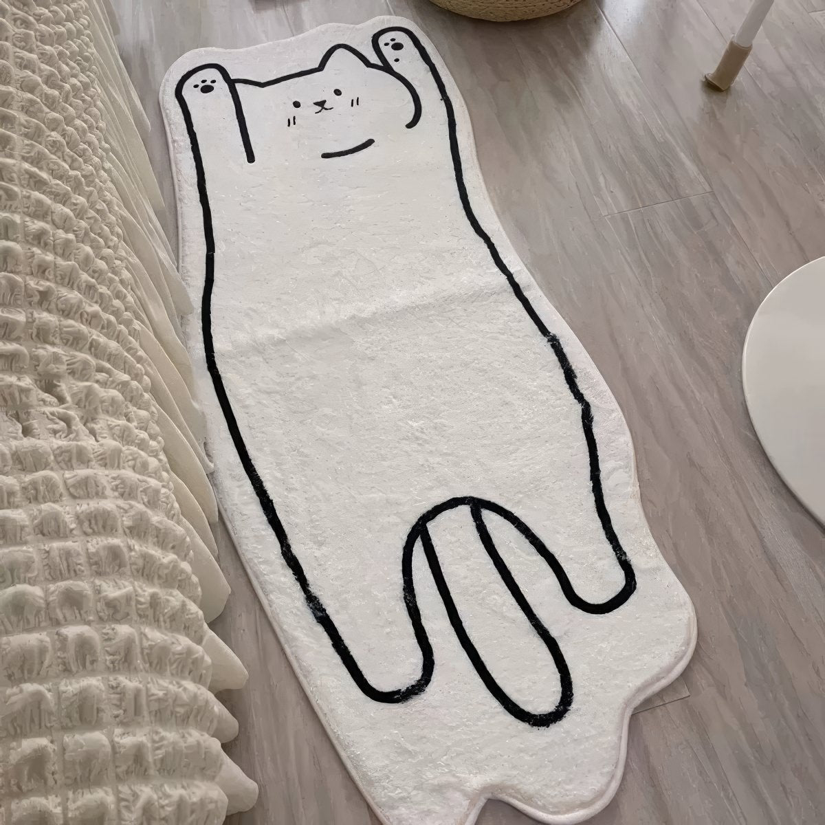 Simple Kawaii Cat Accent Bedside Rug