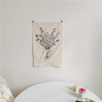 Outline Wild Flowers Mini Tapestry SUB CATEGORY_Tapestries