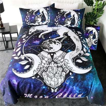 Moon Child Bedding Set AESTHETIC_Witchcore bed sheet bedsheets black SUB CATEGORY_Bedding Sets