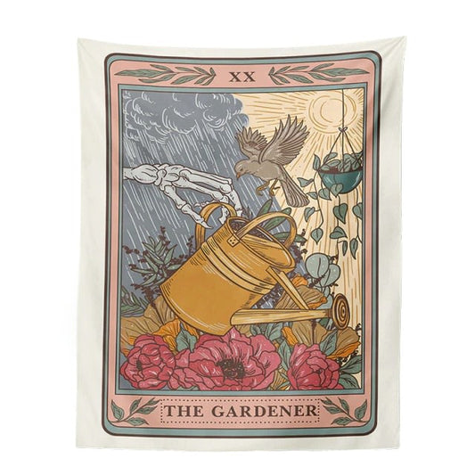 The Gardener Witchy Tarot Tapestry AESTHETIC_Witchcore fairy SUB CATEGORY_Tapestries sunflowers witchcraft witchy