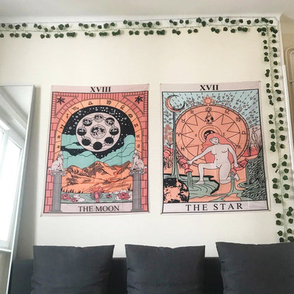 The Star Tarot Colored Tapestry AESTHETIC_Witchcore SUB CATEGORY_Tapestries