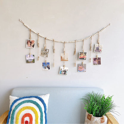 Wooden Beads Photo Display