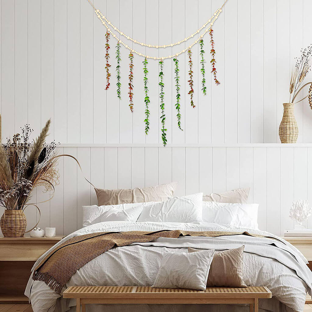 Wooden Beads With Vines Wall Decor