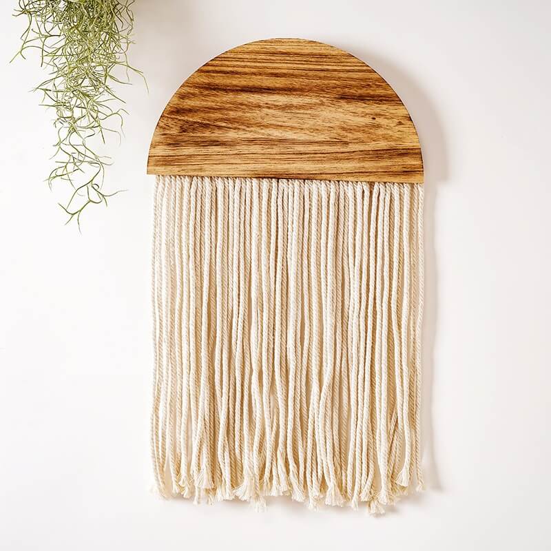 Wooden Semicircle Macrame Wall Decor AESTHETIC_Boho macrame hanging SUB CATEGORY_Wall Decor