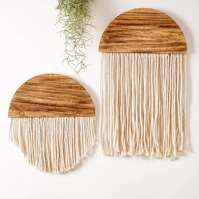 Wooden Semicircle Macrame Wall Decor AESTHETIC_Boho macrame hanging SUB CATEGORY_Wall Decor