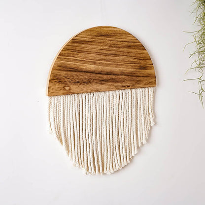 Wooden Semicircle Macrame Wall Decor AESTHETIC_Boho macrame hanging SUB CATEGORY_Wall Decor