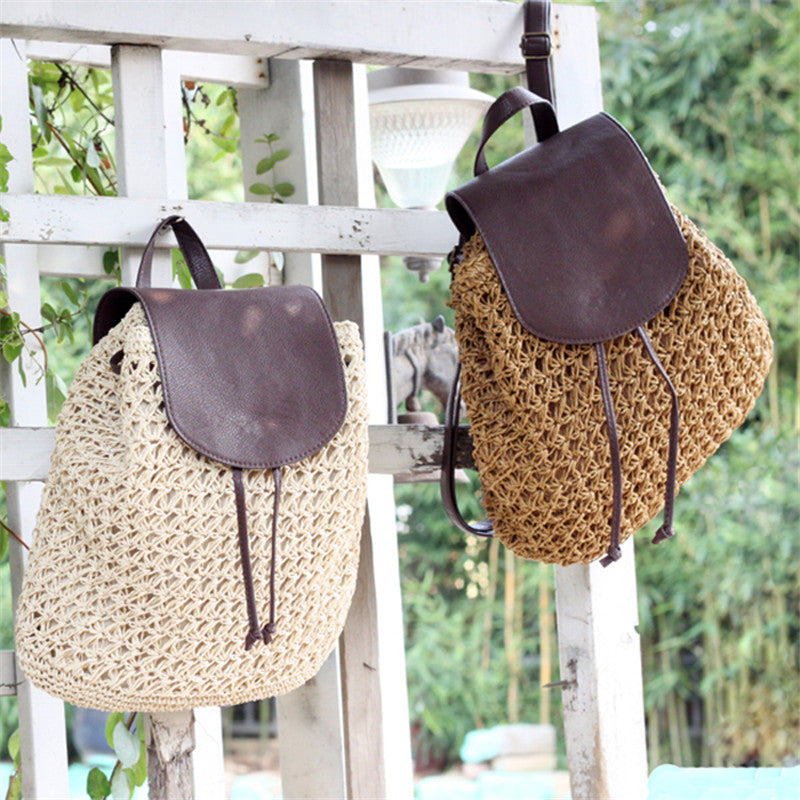 Althaia Straw Backpack