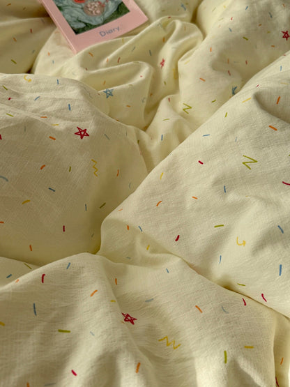 Bunte Streusel Creme Pastell Bettwäsche Set