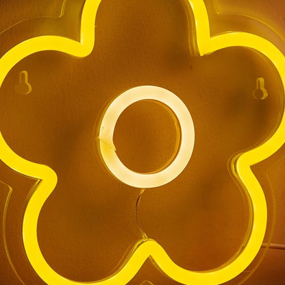 Yellow Flower LED Wall Neon Sign