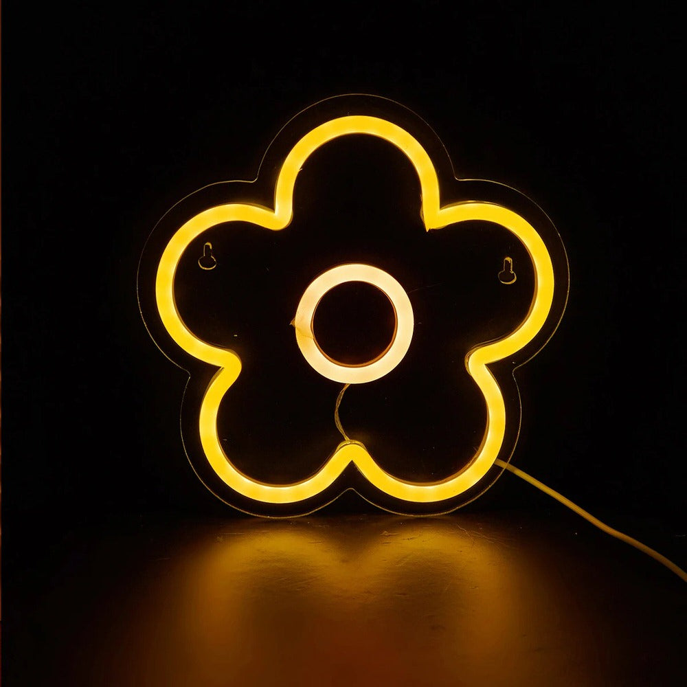 Yellow Flower LED Wall Neon Sign