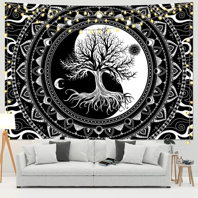 Yin Yang Tree of Life Tapestry fairycore