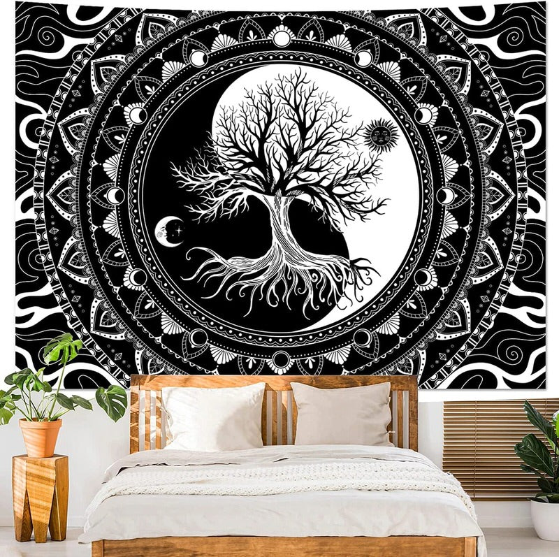 Yin Yang Tree of Life Tapestry fairycore