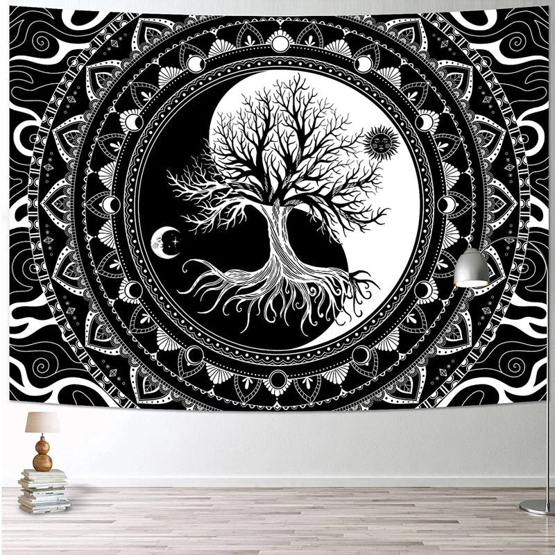 Yin Yang Tree of Life Tapestry fairycore