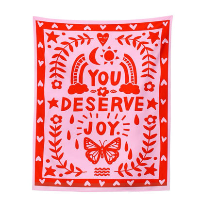 You Deserve Joy Tapestry AESTHETIC_Indie AESTHETIC_Soft Girl SUB CATEGORY_Tapestries