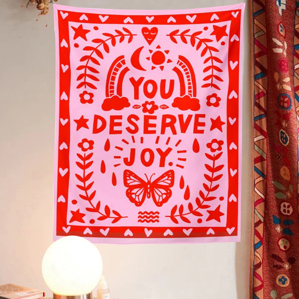 You Deserve Joy Tapestry AESTHETIC_Indie AESTHETIC_Soft Girl SUB CATEGORY_Tapestries