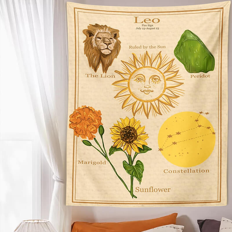 Zodiac Sign Attributes Tapestry