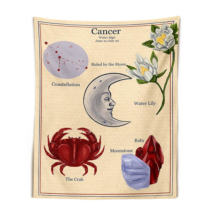 Zodiac Sign Attributes Tapestry