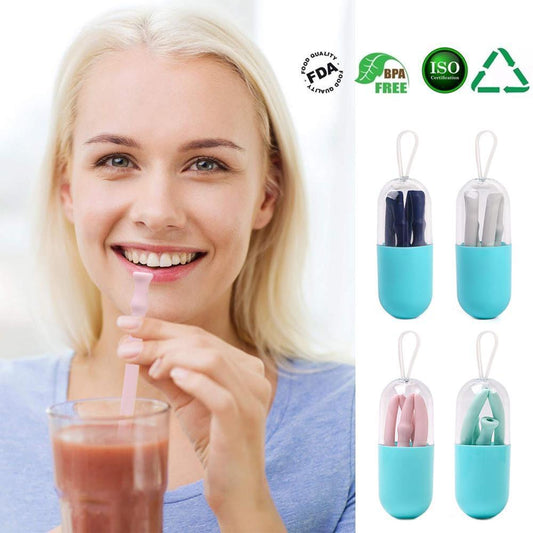 Silicone Straw Drinking Reusable,4PCS kitchen Kitchen & Dining