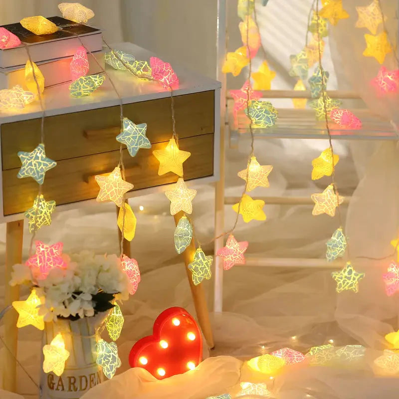 10-Light Crack Star String Lights __stock:200 refund_fee:800 String & Fairy Lights Warranty