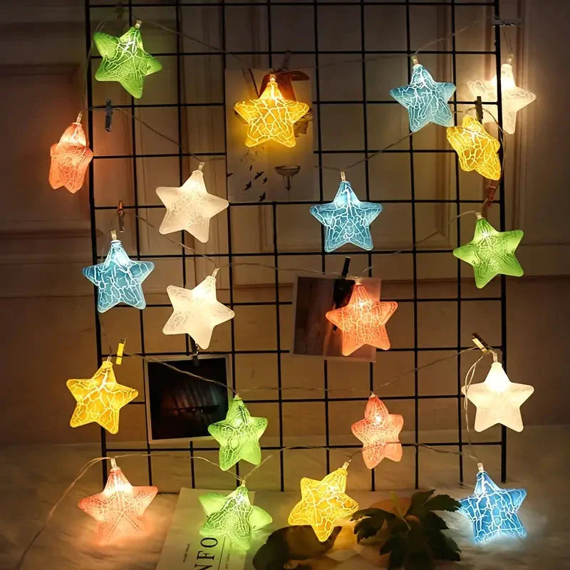 10-Light Crack Star String Lights __stock:200 refund_fee:800 String & Fairy Lights Warranty