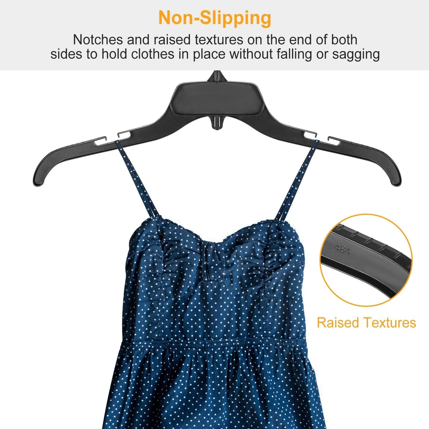 10-Pack: Clothes Hanger Non-Slip Notched Space-Saving Closet & Storage Low stock refund_fee:800