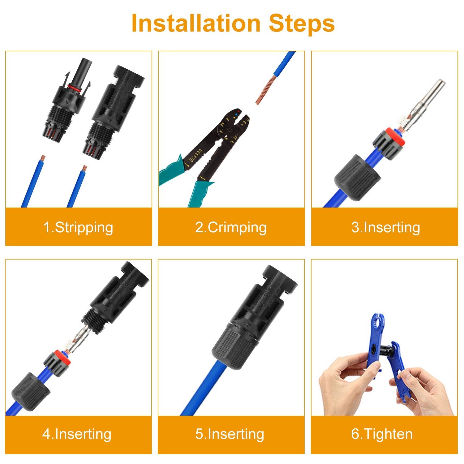 10-Pairs: Solar Panel Connectors Home Improvement refund_fee:800