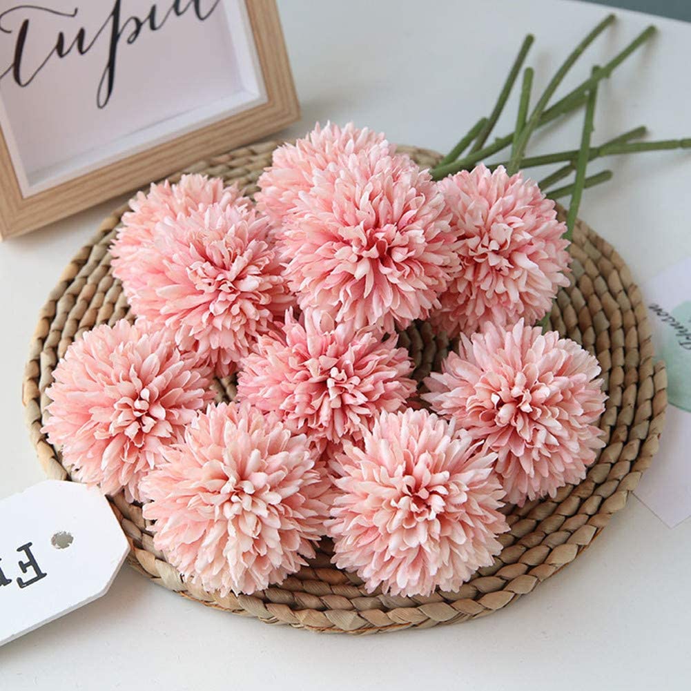 10-Piece: Artificial Flowers Chrysanthemum Ball Flowers Bouquet __stock:100 Furniture and Décor refund_fee:800