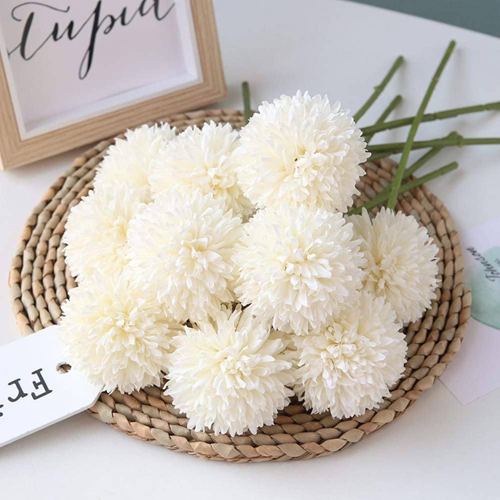 10-Piece: Artificial Flowers Chrysanthemum Ball Flowers Bouquet __stock:100 Furniture and Décor refund_fee:800