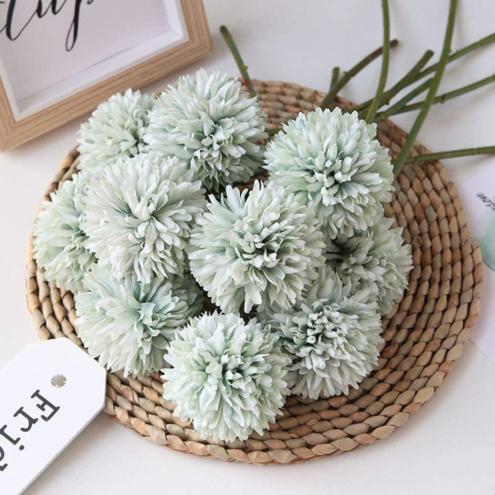 10-Piece: Artificial Flowers Chrysanthemum Ball Flowers Bouquet __stock:100 Furniture and Décor refund_fee:800