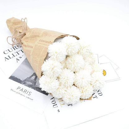 10-Piece: Artificial Flowers Chrysanthemum Ball Flowers Bouquet White __stock:100 Furniture and Décor refund_fee:800