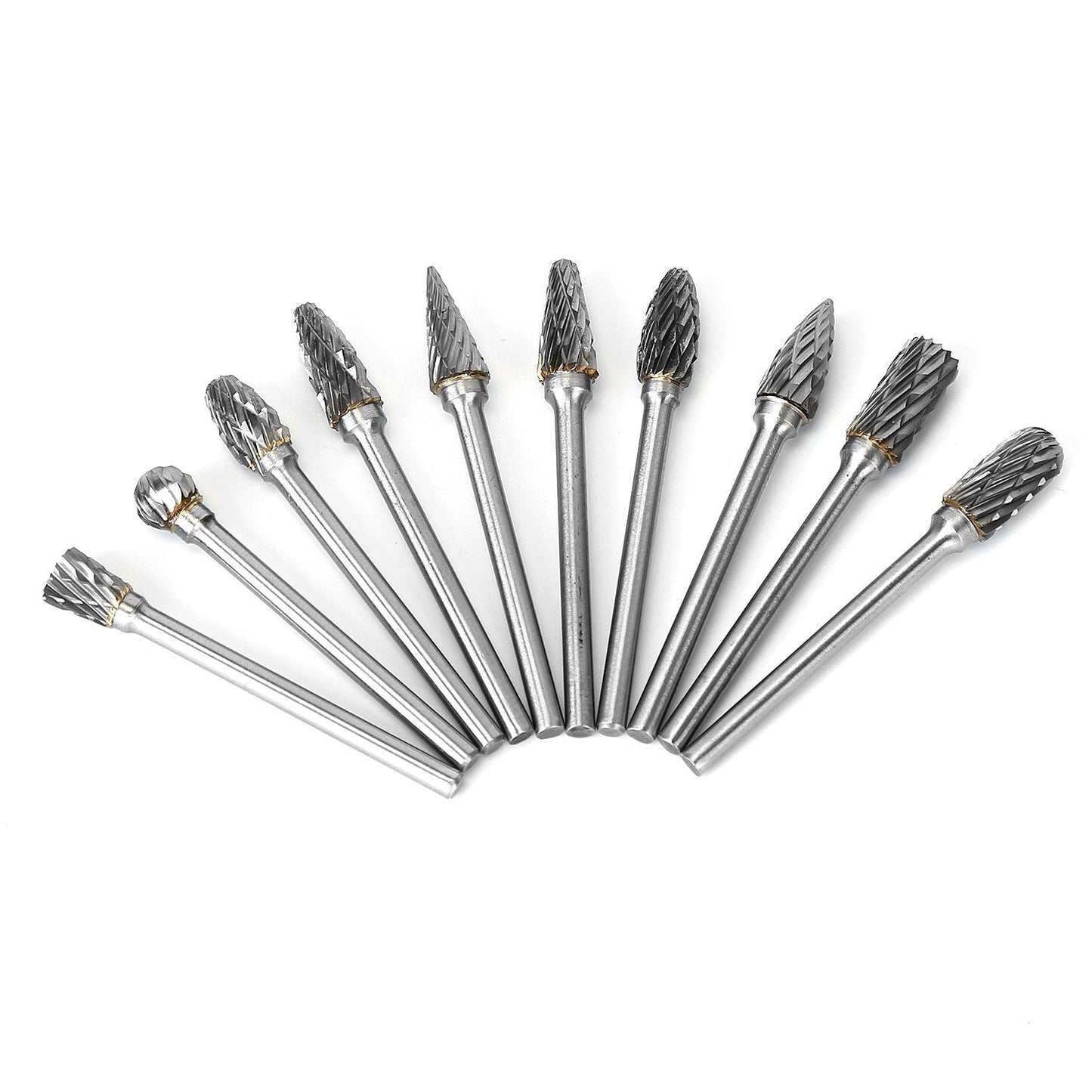 10-Piece: Double Cut Carbide Rotary Die Grinder Bit Set Home Improvement Low stock refund_fee:1200